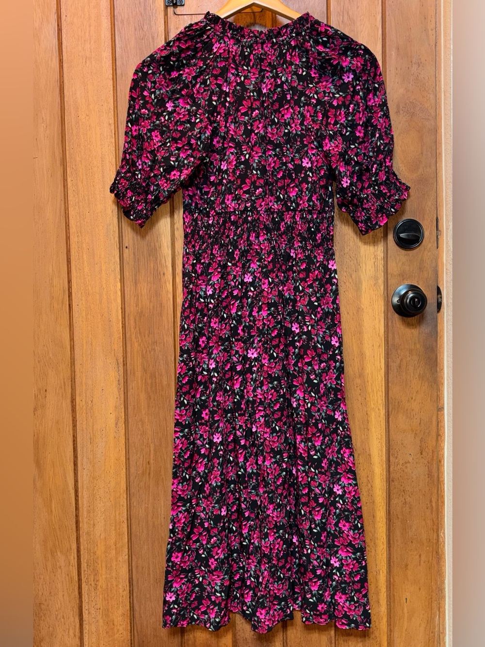 GAP Black Maxi Dress with Pink Floral Print - Picture 2 of 2